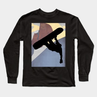 Snowboarding dude, evening light Long Sleeve T-Shirt